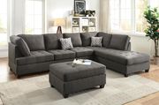 Ash black 2pcs reversible sectional sofa