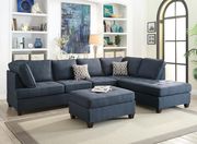 Dark blue 2pcs reversible sectional sofa