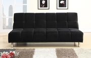 Black microfiber adjustable sofa / sofa bed main photo