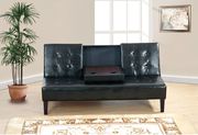 Sofa bed w/ cup holders in black sofa bed main photo