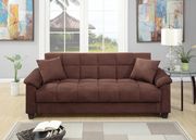 Chocolate microfiber adjustable sofa bed main photo