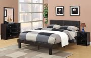 Espresso faux leather kids twin bed main photo