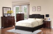 Simple casual bed in black leatherette main photo