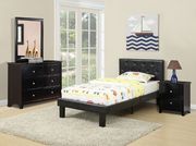 Simple black kids bedroom w/ platform bed main photo