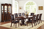 P2182-I Dark brown and espresso wood/ veneers dining table w/ leaf