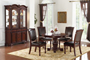 P2187-I Dark brown and espresso wood/ veneers round dining table