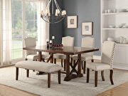 P2398-II Casual family size dining table in cherry finish