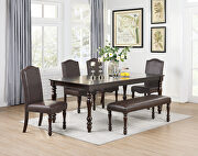 P2491-I Casual family size dining table w/ leaf in cherry finish