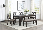 P2576-I Family size dining table w/ leaf in charcoal finish