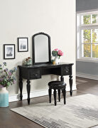 Black vanity + stool set in traditional style main photo