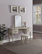 Antique white vanity + stool set in traditional style main photo