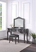 Gray vanity + stool set