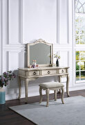 Antique white vanity + stool set main photo