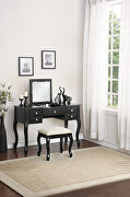 Black vanity with stool
