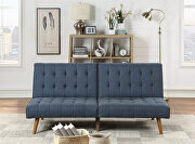 Adjustable sofa bed in teal polyfiber main photo
