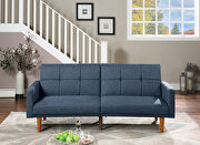 Navy polyfiber adjustable sofa bed