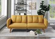 Mustard polyfiber adjustable sofa bed