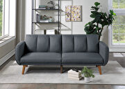 Blue gray polyfiber adjustable sofa bed main photo
