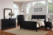 Black casual style slat bed main photo