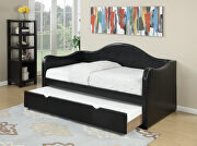Black faux leather day bed w/trundle main photo