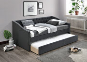 Charcoal burlap day bed w/trundle in casual style main photo