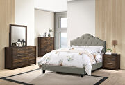 Gray polyfiber fabric upholstery queen bed