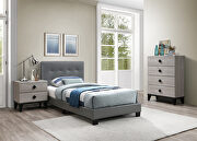 Gray faux leather upholstery twin bed main photo