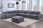 Comfy 7 II (Gray) Wide-welt gray corduroy fabric modular sectional sofa