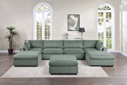Smooth 7 (Sage) Sage green corduroy 7pcs modular sectional sofa