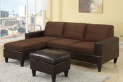 Small caramel sectional with ottoman set main photo