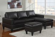 Small black sectional with ottoman set main photo