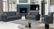 Contemporary Gray Fabric Sofa w/ Bed & Storage