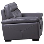 S173 (Gray) Gray leather modern chair in low profile