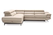 White storage sectional in leather main photo