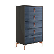 Blue lacquer Italian glossy modern chest
