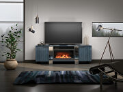 Blue lacquer Italian glossy fireplace main photo