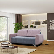 Alaska (Pink) Stylish queen size sleeper sofa in gray / pink