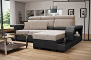 Amaro (Two-Toned) RF Two-toned sleeper sectional w/ built-in bookcases