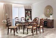 Dark walnut casual style family size dining table