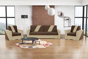 Ines (Brown) Two-toned brown sofa bed