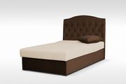 Brown twin size bed w/ storage + mattress set main photo