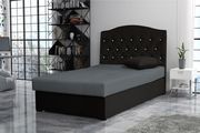 Black twin size bed w/ storage + mattress set main photo