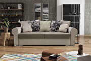 Beige two-toned stylish sleeper sofa main photo