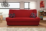 Natalia (Red) Chenille red fabric affordable sofa bed
