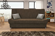 Tweed brown fabric affordable sofa bed main photo