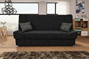 Natalia (Black) Tweed black fabric affordable sofa bed
