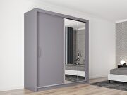 Peso 59 (Gray) Bedroom 59-inch wardrobe/closet w/ sliding doors