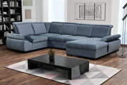 Selly Large family gray fabric size sofa w/ sleeper and storage