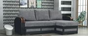 Gray two-toned sleeper sofa w/ storage