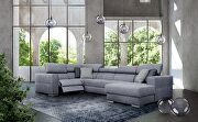 Casual style recliner contemporary sectional w/ bed